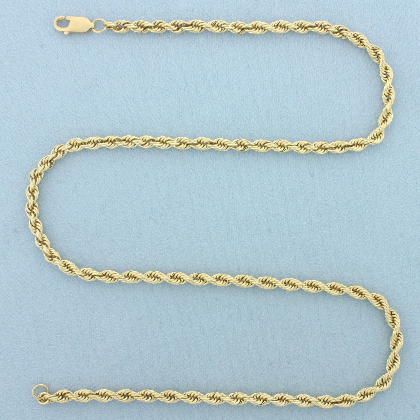 18 Inch Rope Chain Link Necklace in 14k Yellow Gold