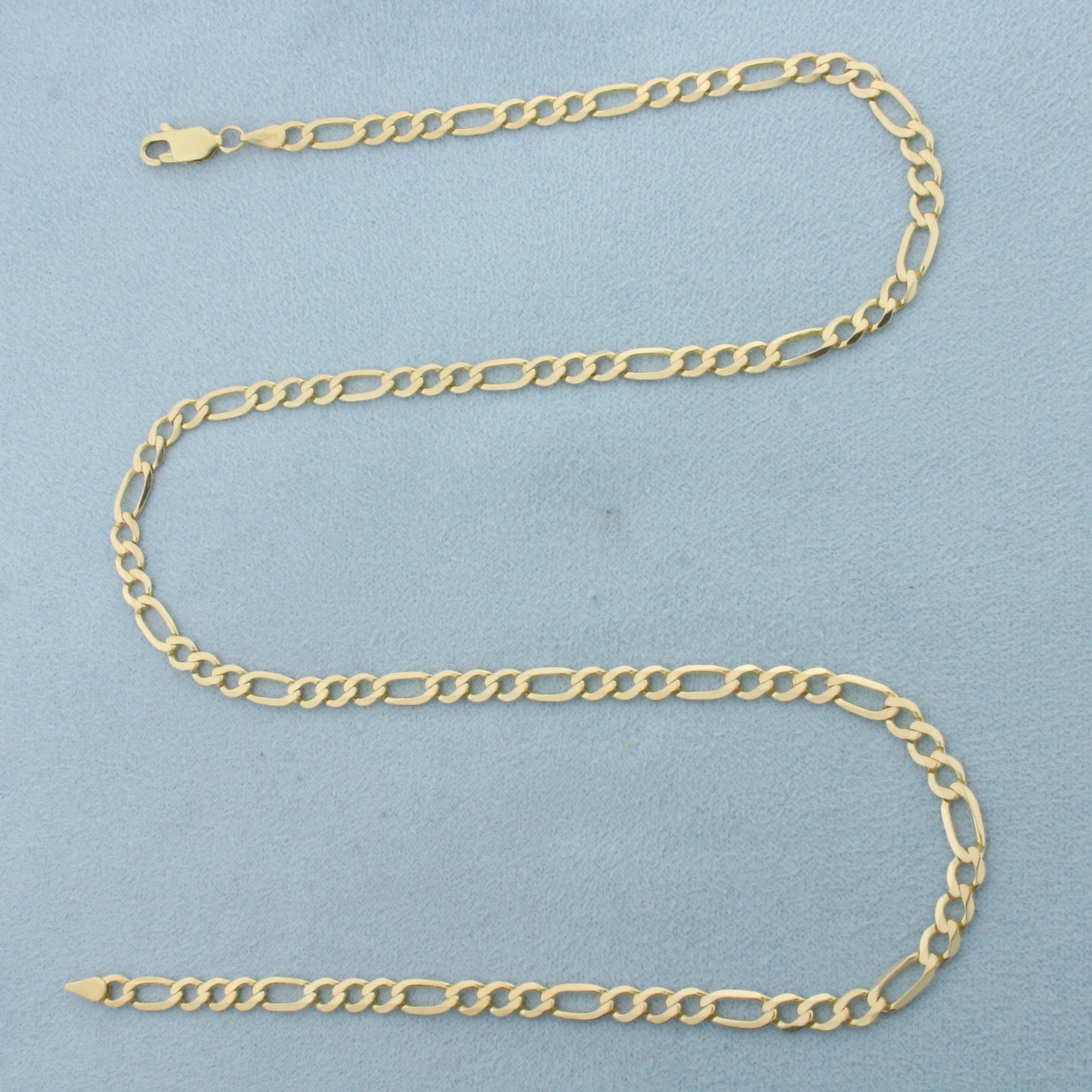 19 Inch Italian Figaro Chain Link Necklace in 14k Yellow Gold