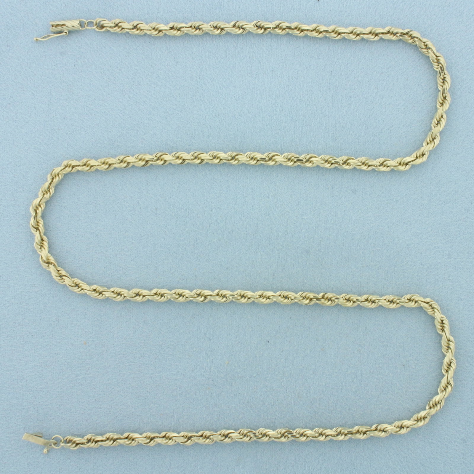 20 Inch Rope Link Chain Necklace in 14k Yellow Gold