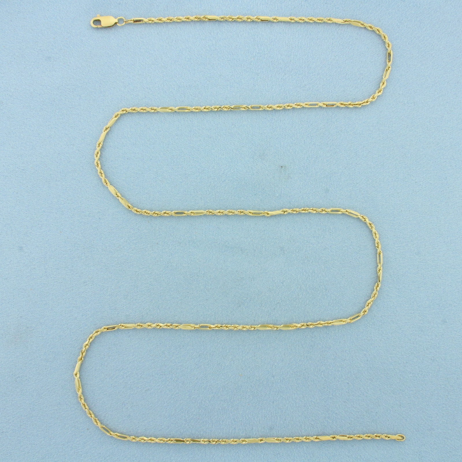 25 Inch Rope Link Chain Necklace in 14k Yellow Gold