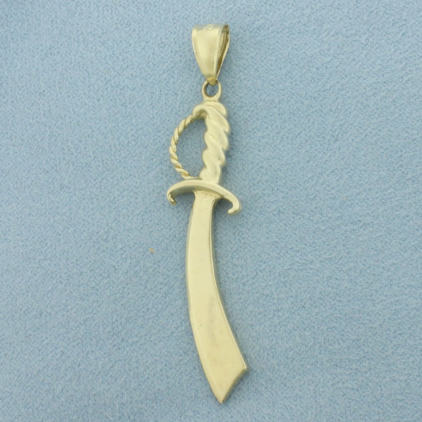 Scimitar Sword Pendant in 14k Yellow Gold
