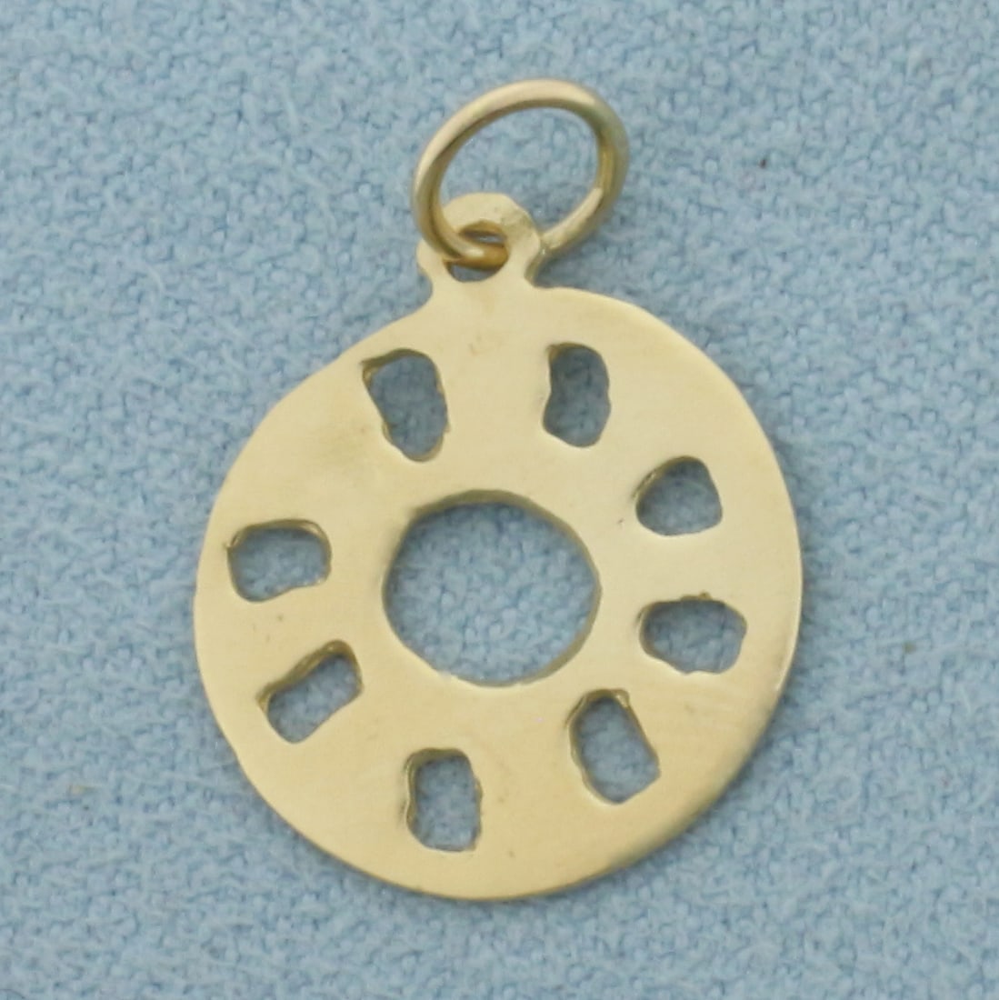 Cut Out Sun Charm or Pendant in 14k Yellow Gold