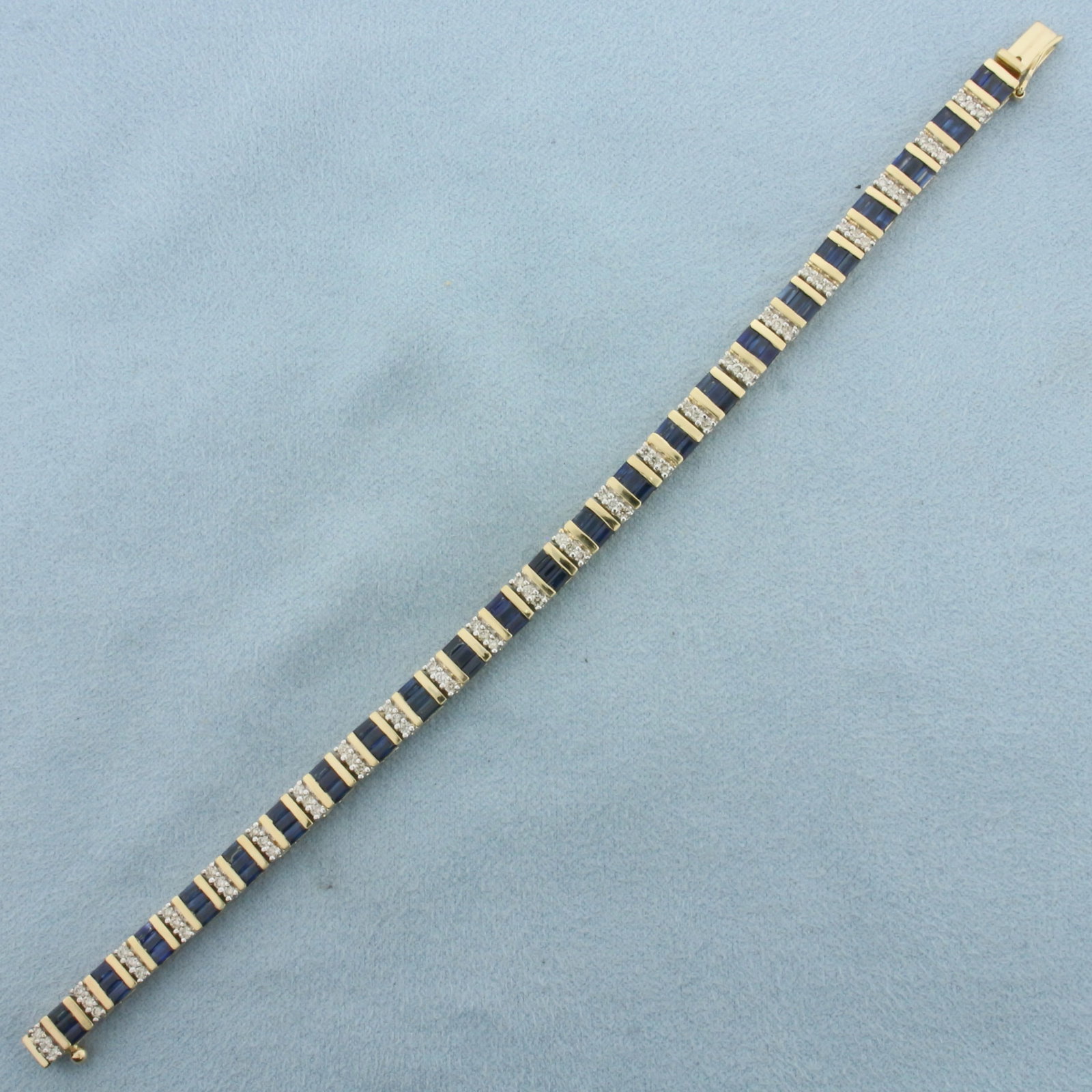 Sapphire and Diamond Bracelet in 14k Yellow Gold (1 of 2)