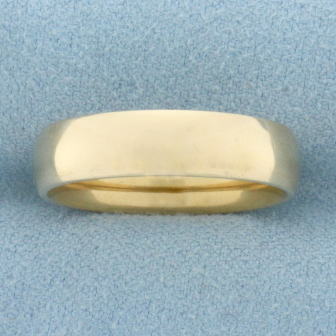 Mens Half Dome High Polish Wedding Band Ring in 14k Yellow Gold: In 14k Yellow Gold. 5.7mm wide. Size 10. 8.5g.