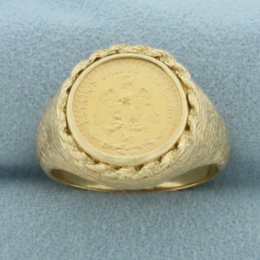 Mexican Dos Pesos Gold Coin Ring in 14k Yellow Gold (1 of 4)