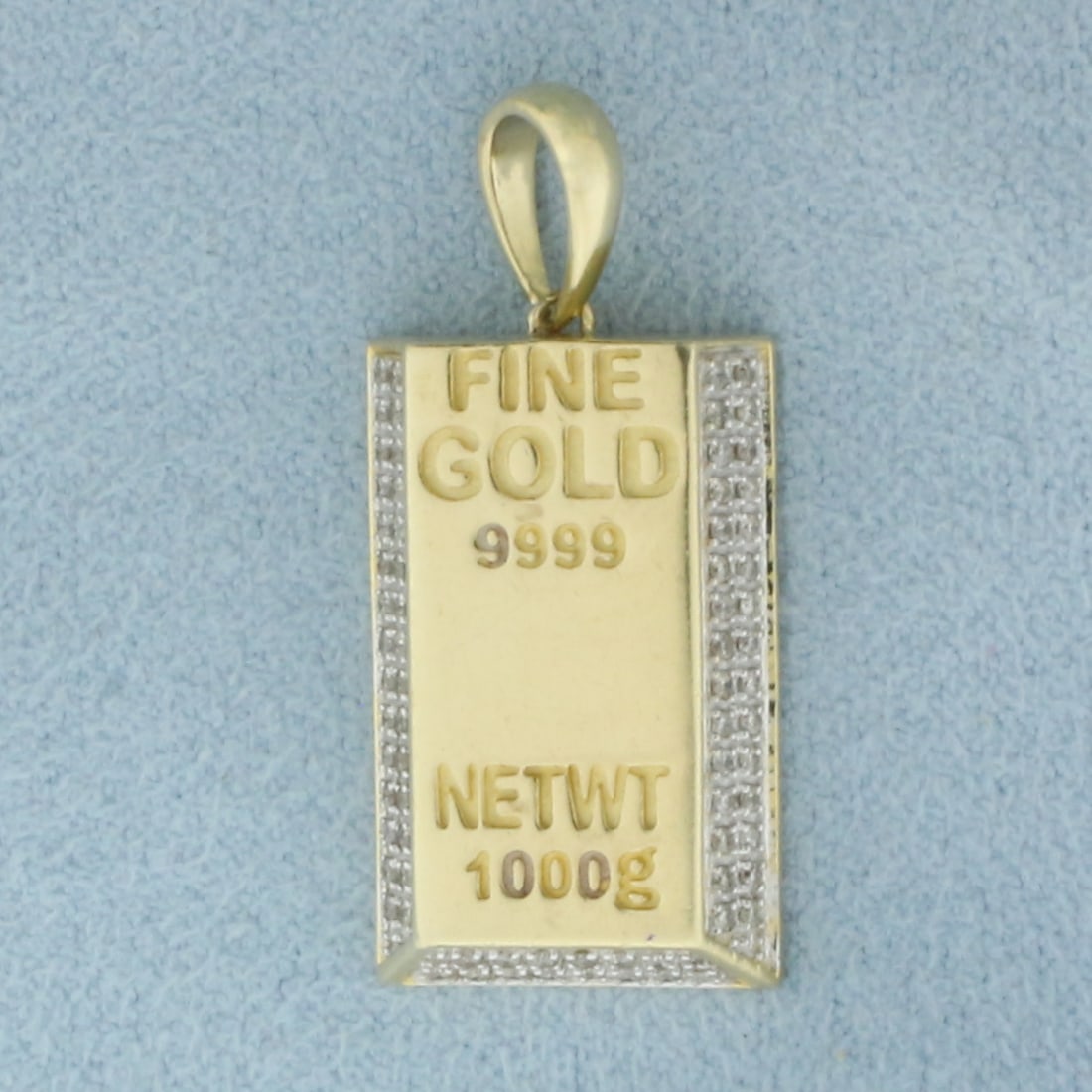 Diamond Gold Bar Pendant in 10k Yellow Gold