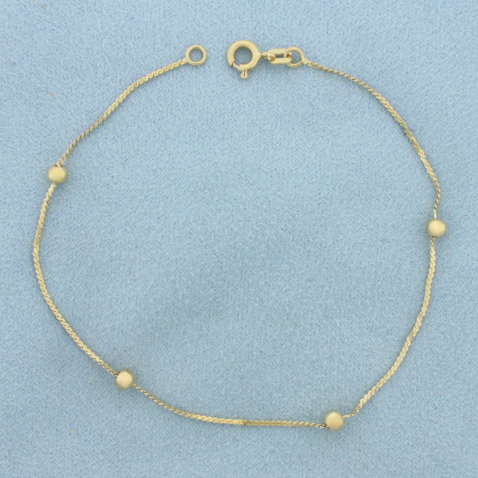 Ball Bead Station Bracelet in 18k Yellow Gold