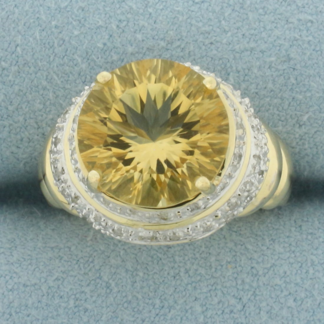Citrine and Diamond Ring in 10k Yellow Gold (1 of 4)