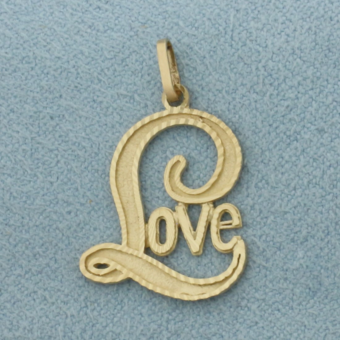 Love Pendant or Charm in 14k Yellow Gold