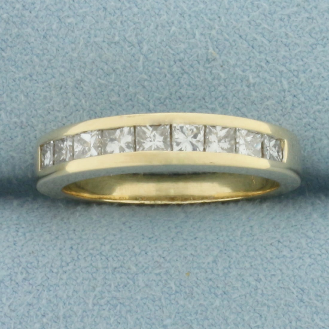 Princess Diamond Channel Set Ring in 14k Yellow Gold