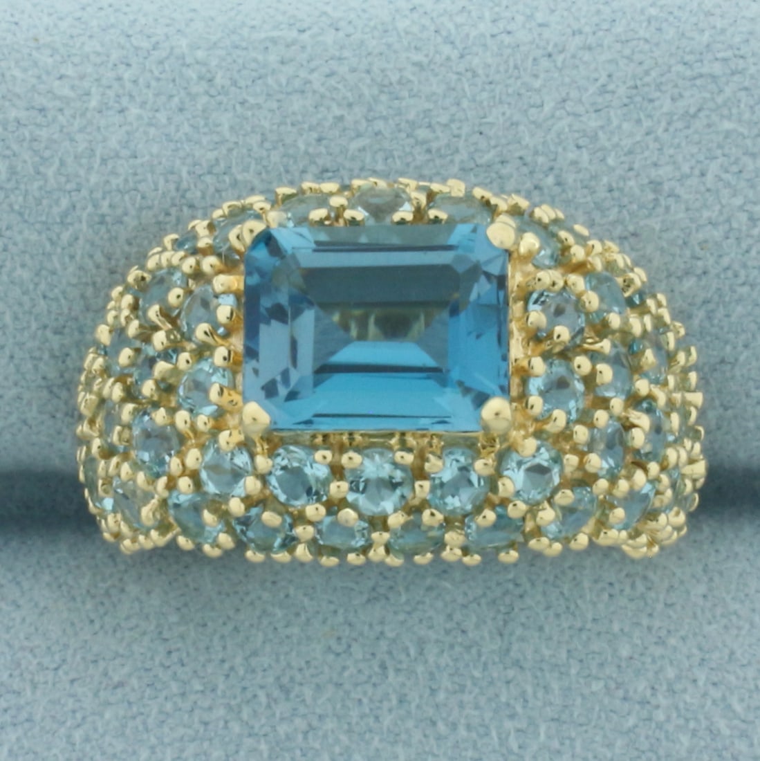 London Blue Topaz Dome Ring in 14k Yellow Gold (1 of 4)