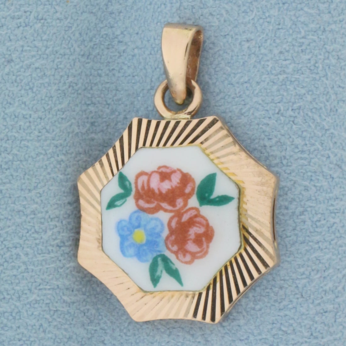 Flower Pendant or Charm in 14k Rose Gold