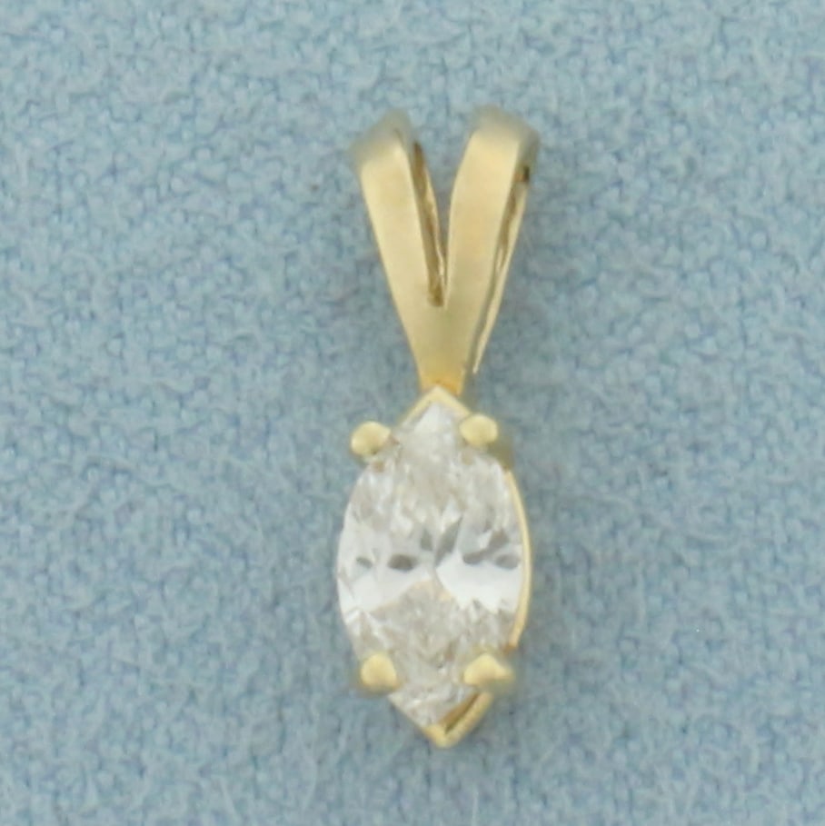 Marquise Diamond Pendant in 14k Yellow Gold