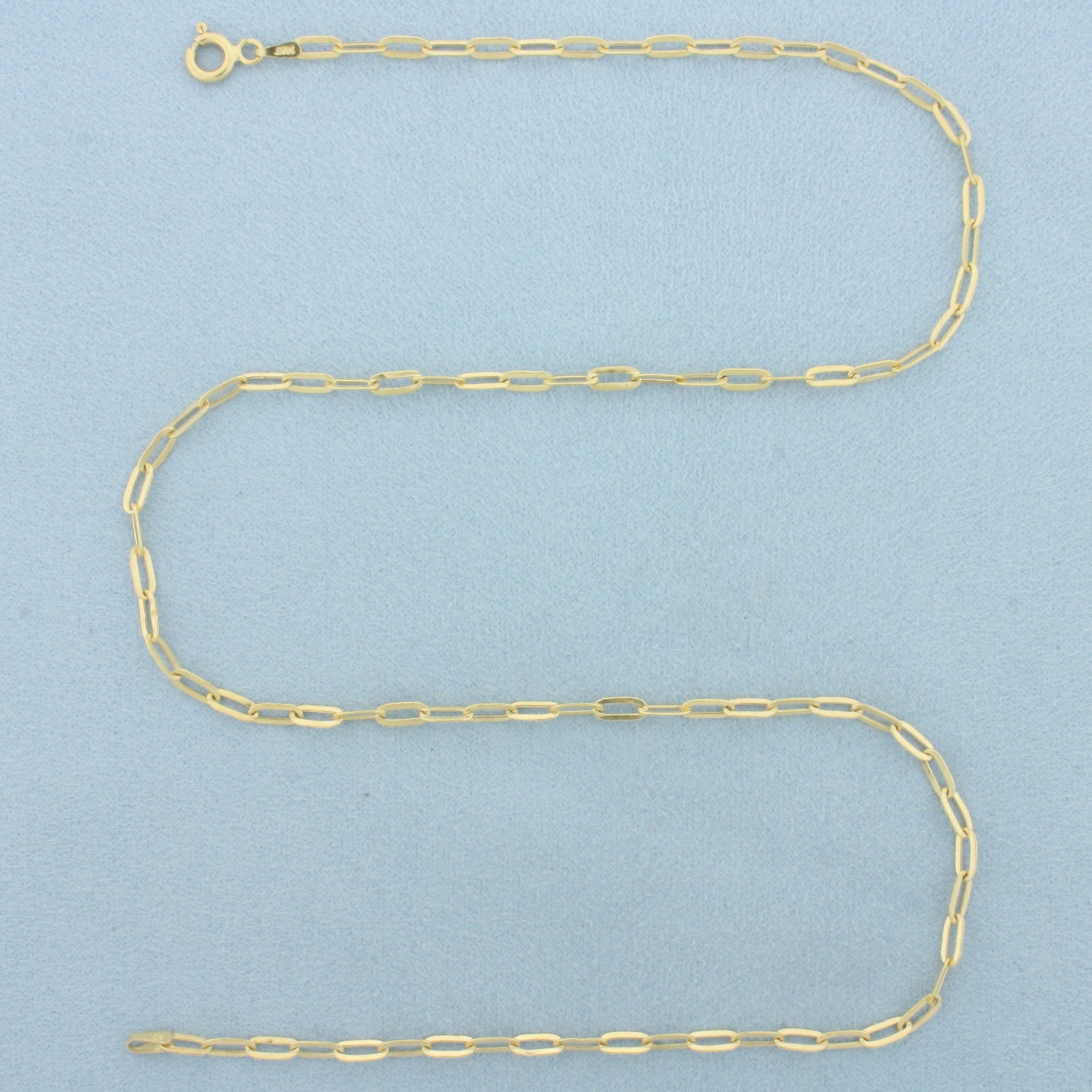 18 Inch Paperclip Link Chain Necklace in 14k Yellow Gold