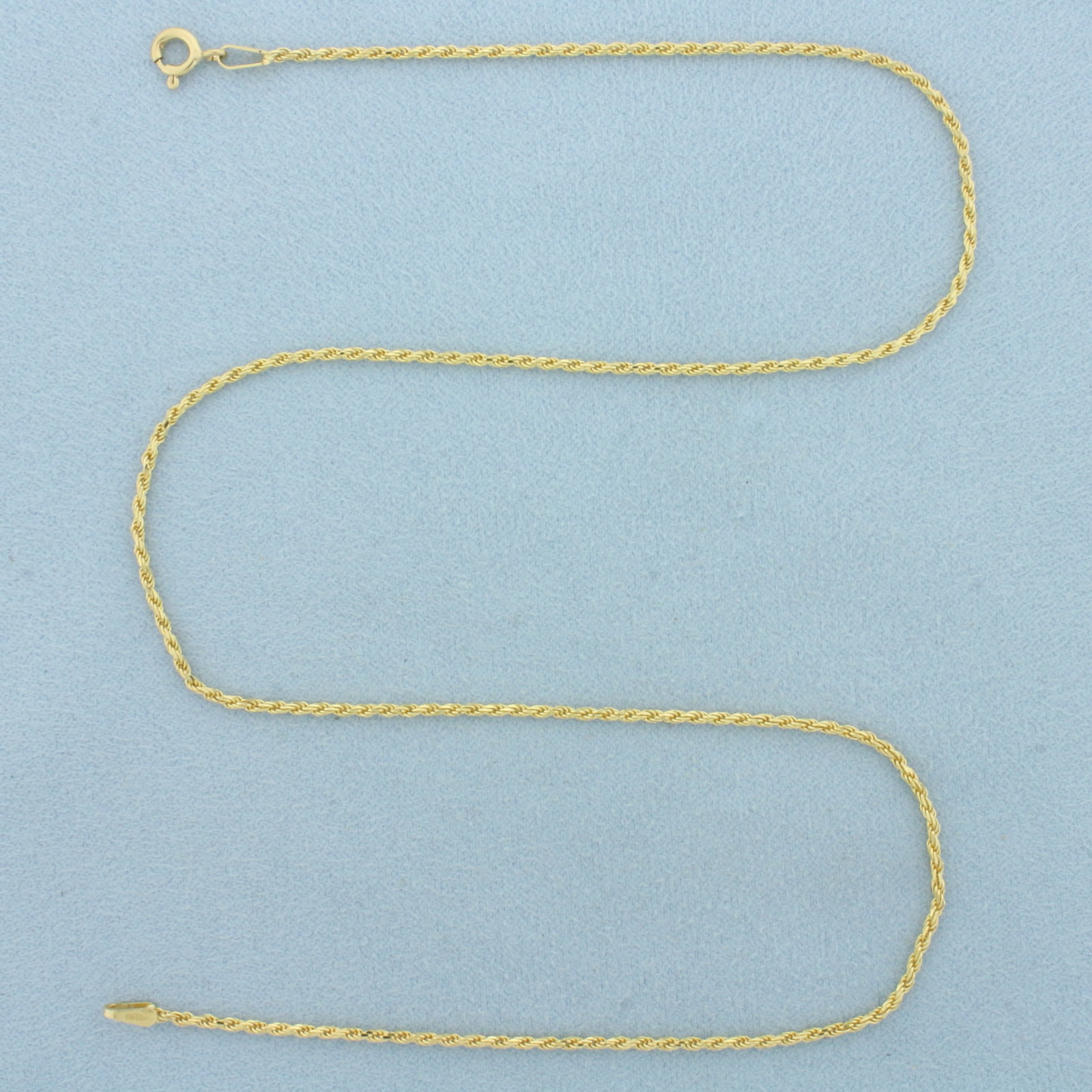 16 Inch Italian Rope Link Chain Necklace in 18k Yellow Gold