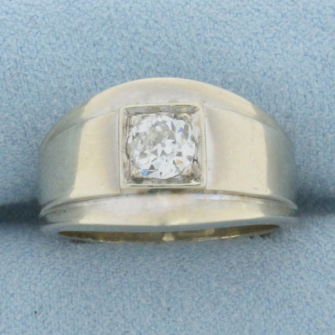 Antique Old European Cut Diamond Solitaire Ring in 14K White Gold (1 of 4)