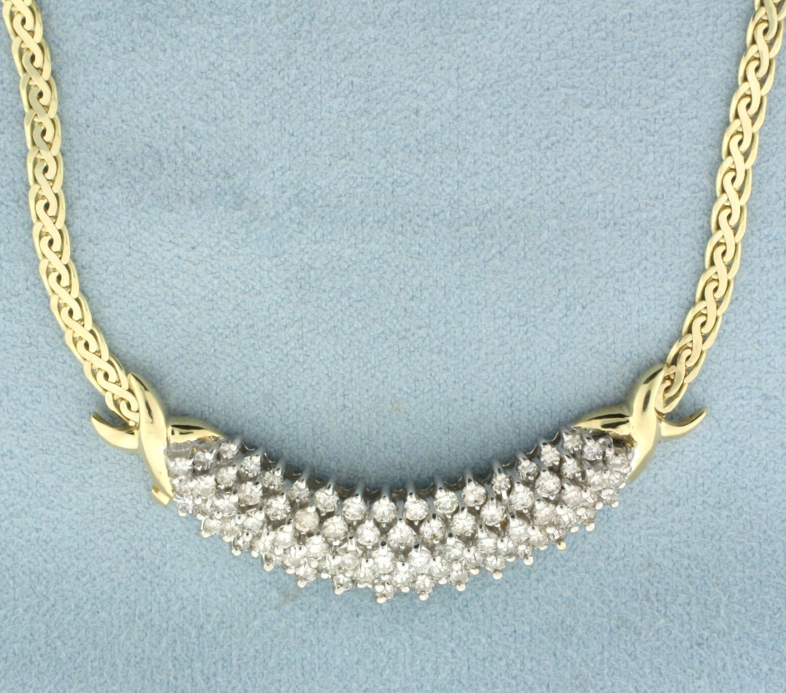 Italian 2.5ct Diamond Necklace in 14k Yellow Gold
