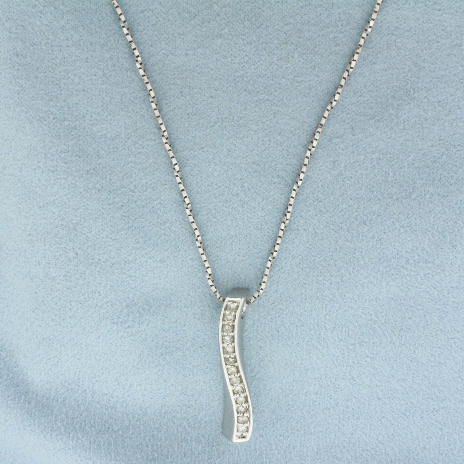 Italian Diamond Journey Necklace in 14k White Gold