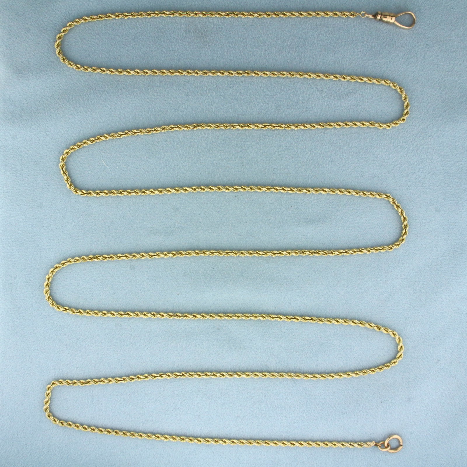 48 Inch Rope Link Chain Necklace 14k Yellow Gold