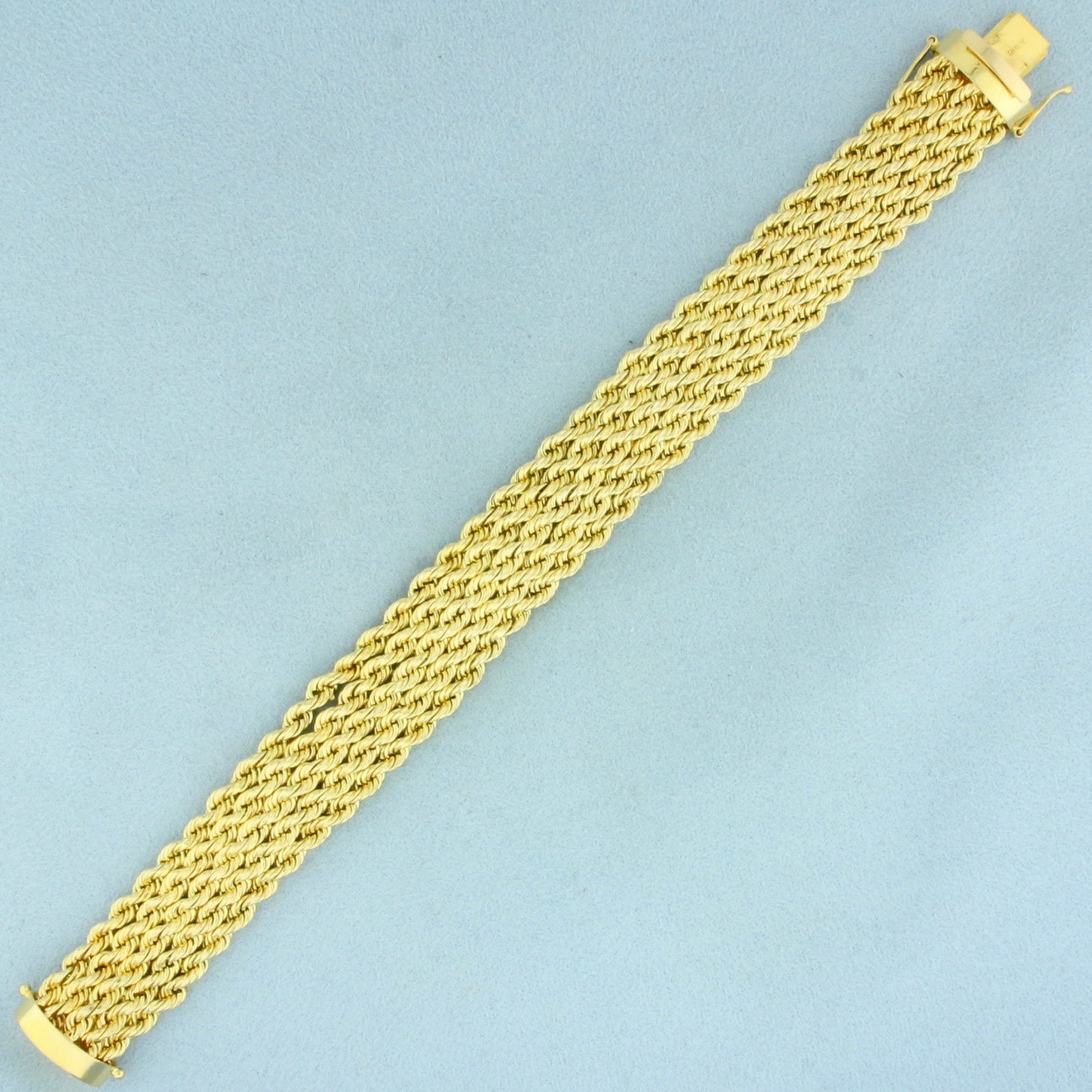 Wide Rope Bracelet in 14k Yellow Gold