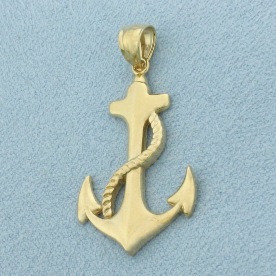Anchor and Rope Mariner Pendant in 10k Yellow Gold
