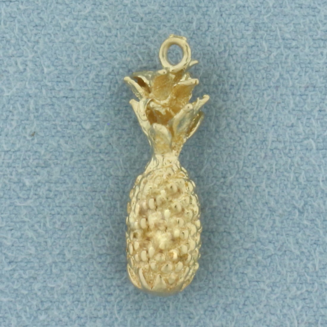 3-D Pineapple Pendant or Charm in 14k Yellow Gold