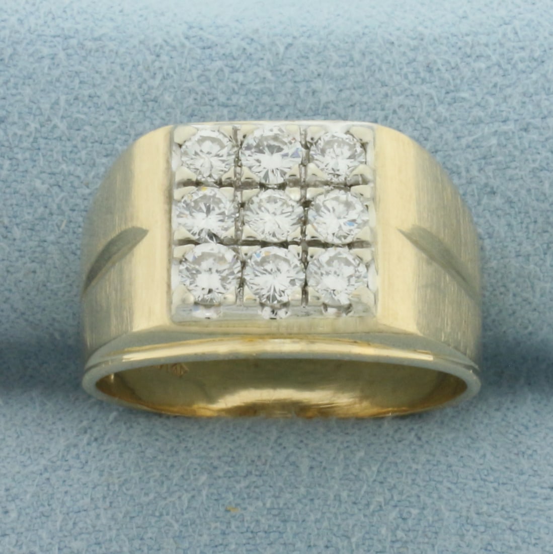 Mens Diamond Ring in 14k Yellow Gold