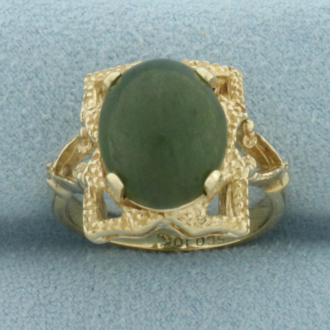 Jade Ring in 10k Yellow Gold