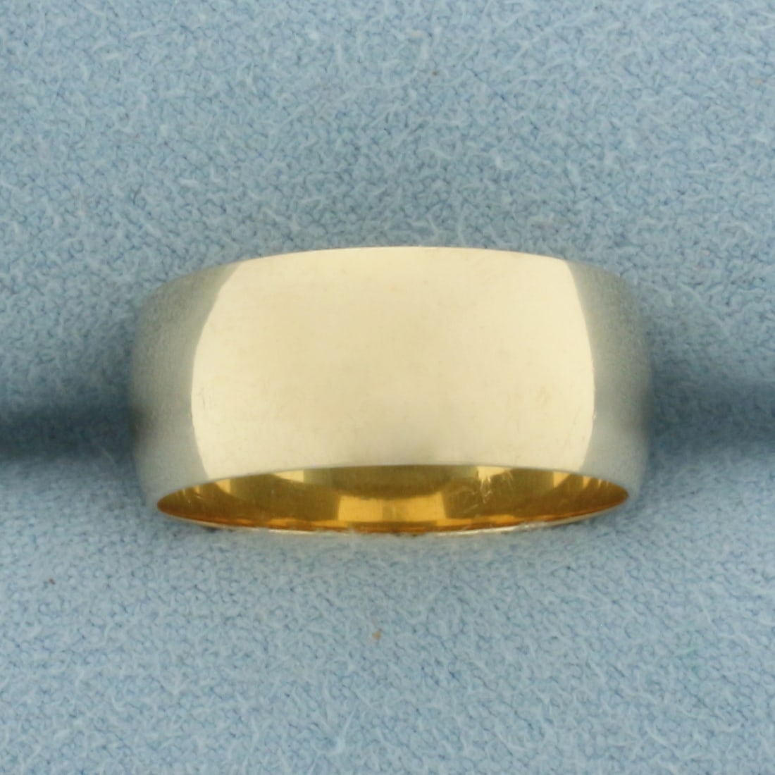8mm Half Dome Wide Band Ring in 14k Yellow Gold