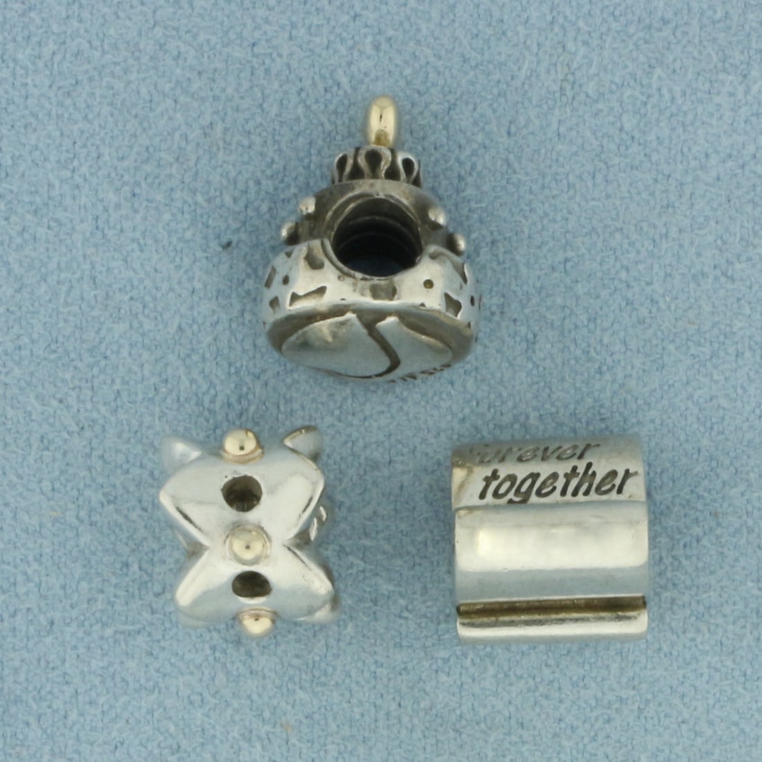 Pandora Bead Charms Set of 3 in Sterling Silver (1 of 2)