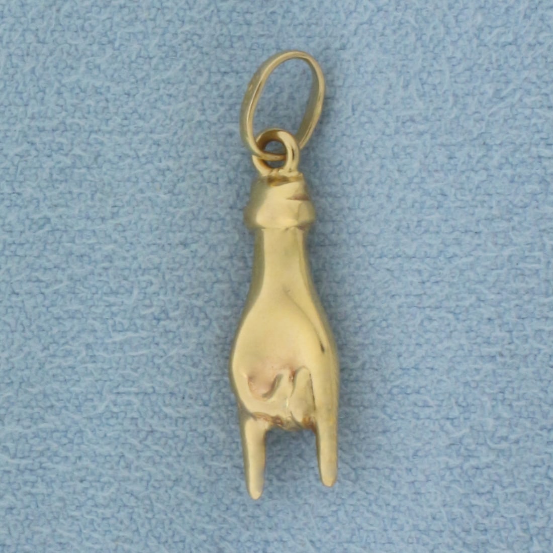 Mano Figa Hand 3D Charm or Pendant in 18k Yellow Gold (1 of 2)