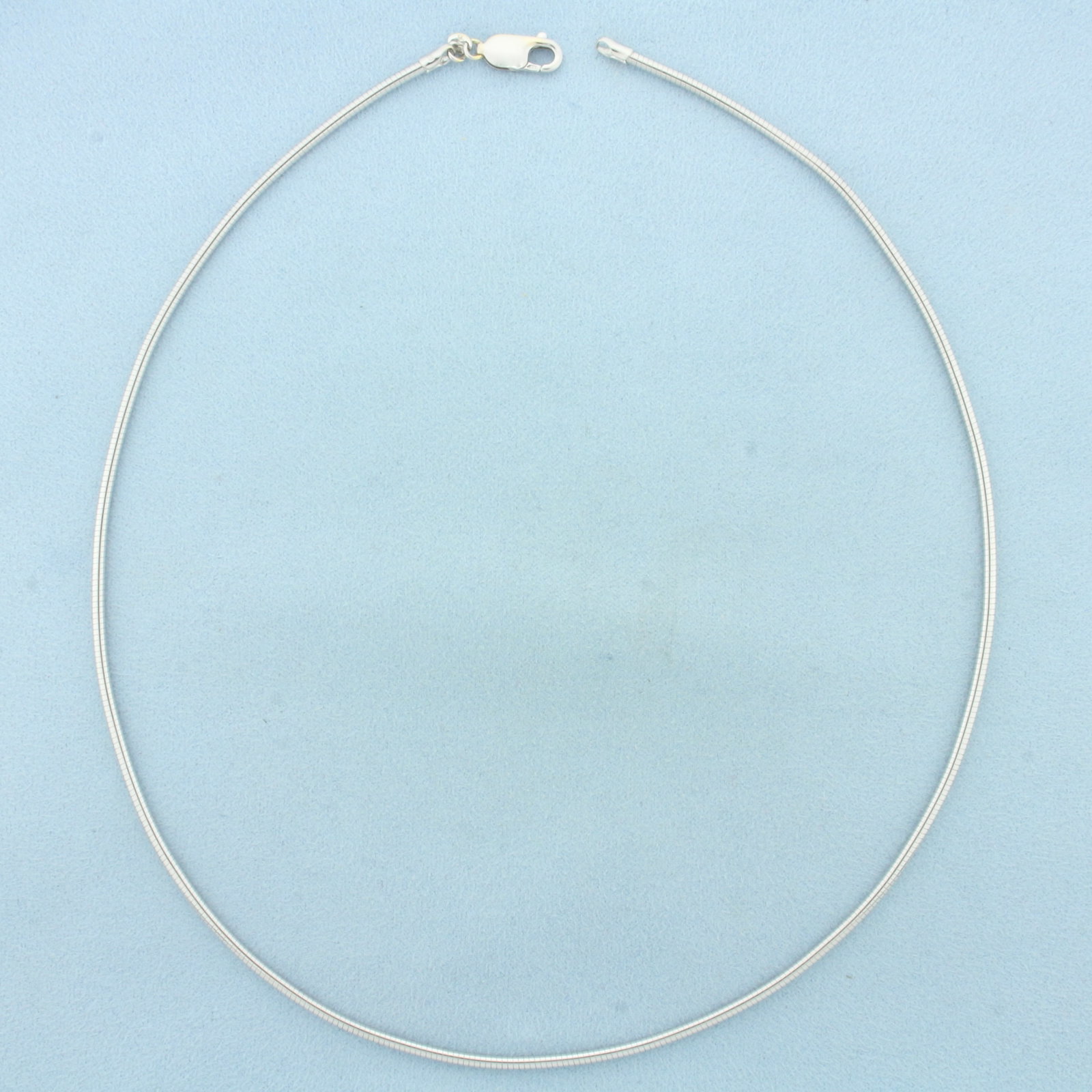 18 Inch Omega Link Necklace in 14k White Gold