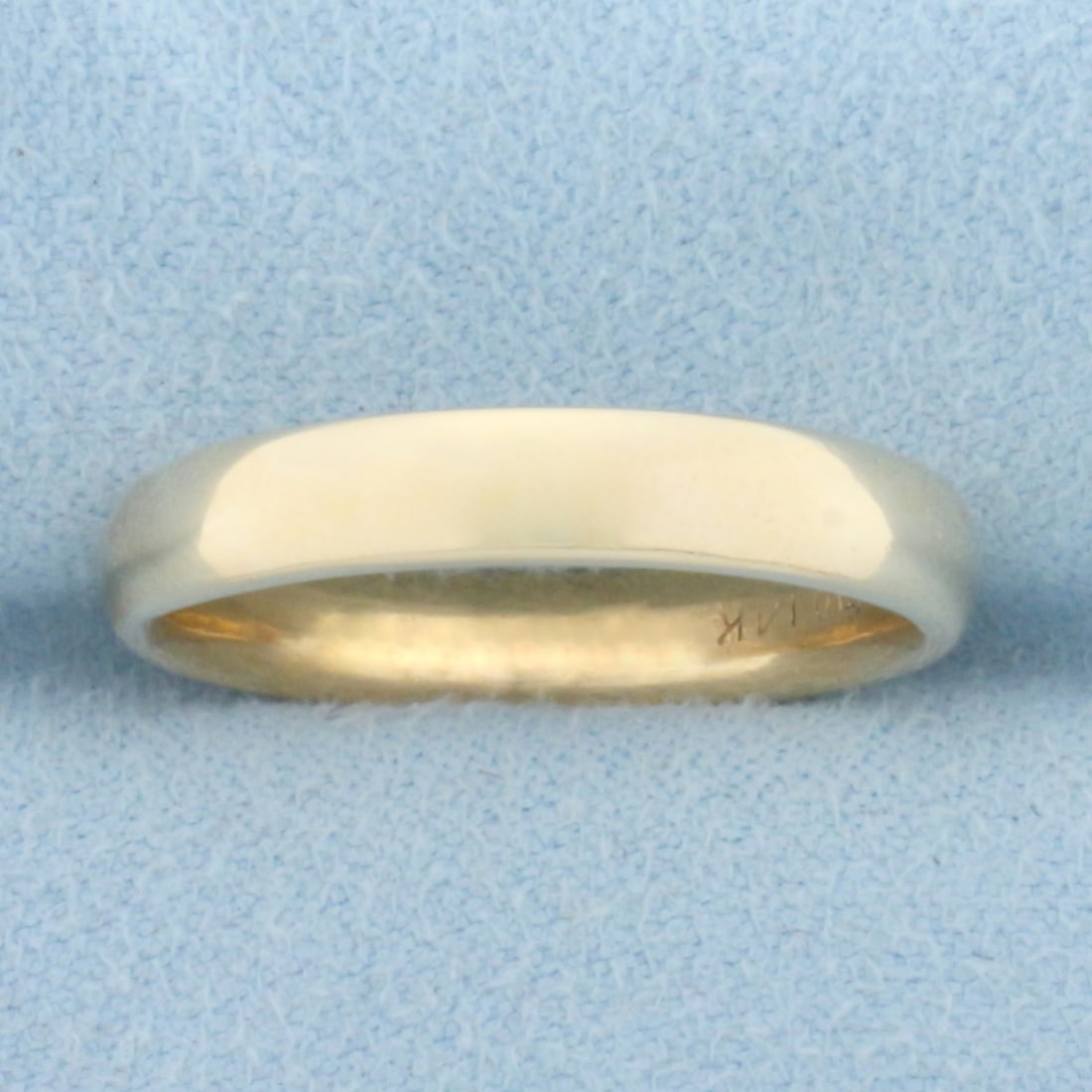Mens Half Dome Wedding Band Ring in 14k Yellow Gold