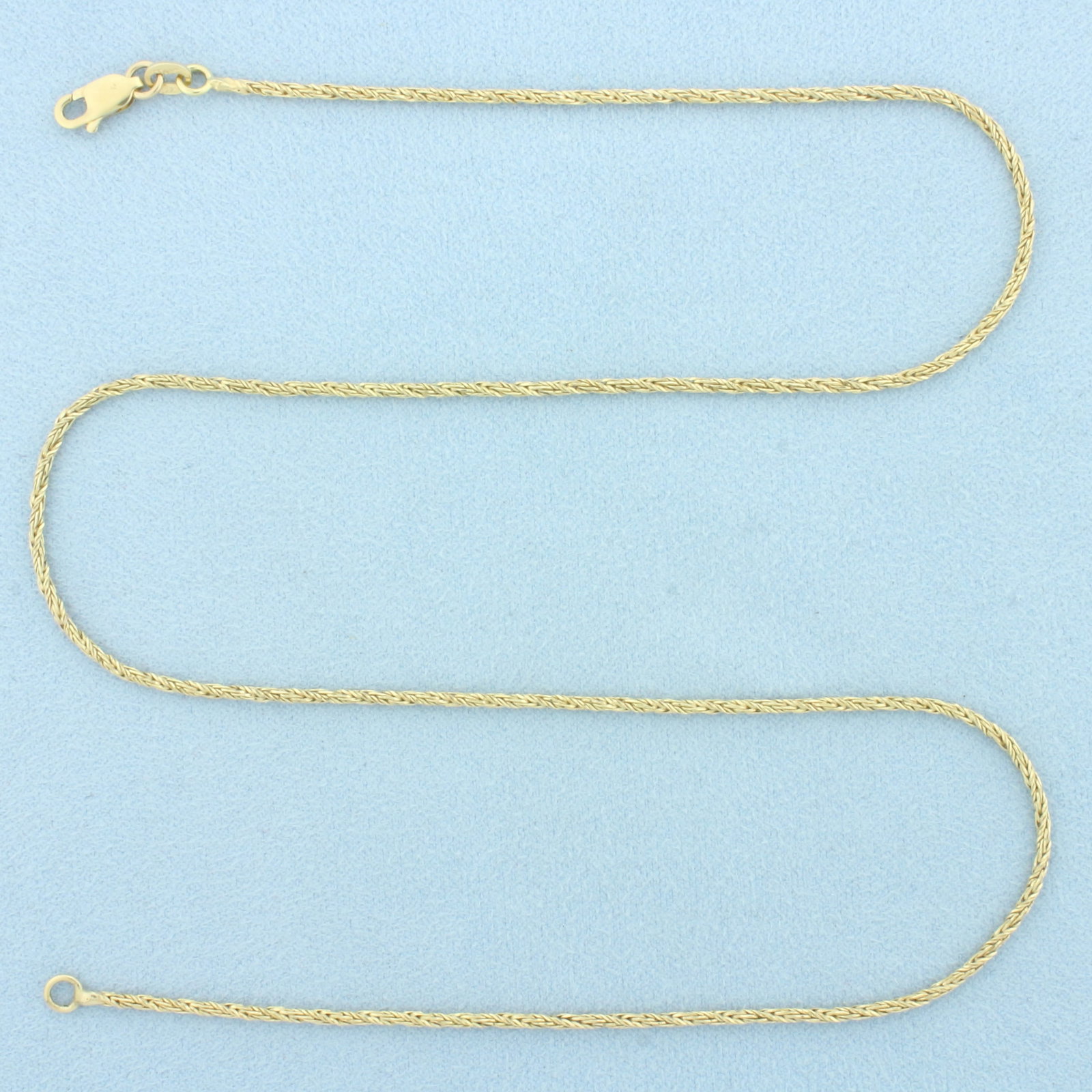19 Inch Italian Wheat Link Chain Necklace in 14k Yellow Gold