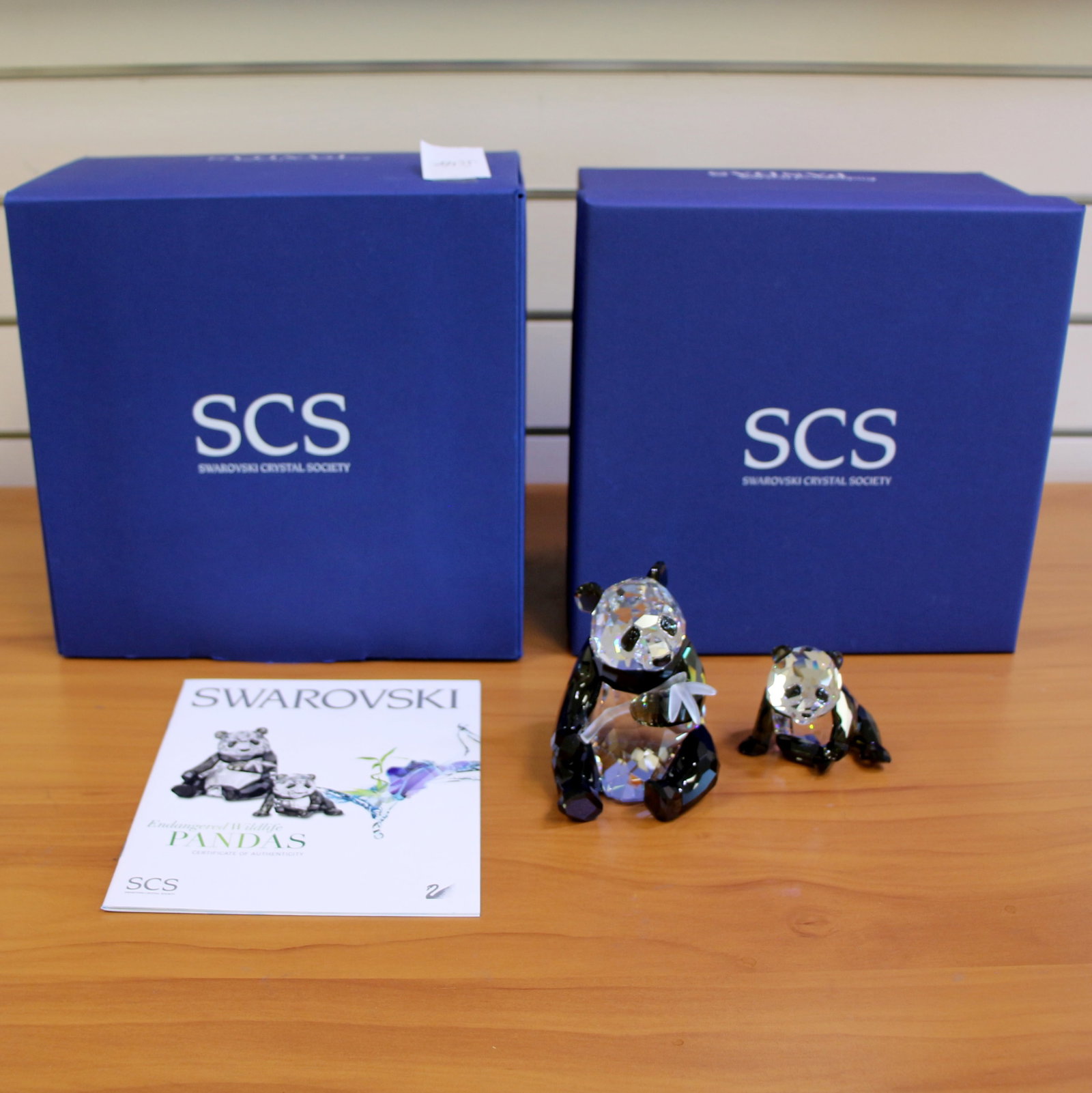 Swarovski Crystal 900918 Endangered Wildlife Pandas with Box and COA 2008