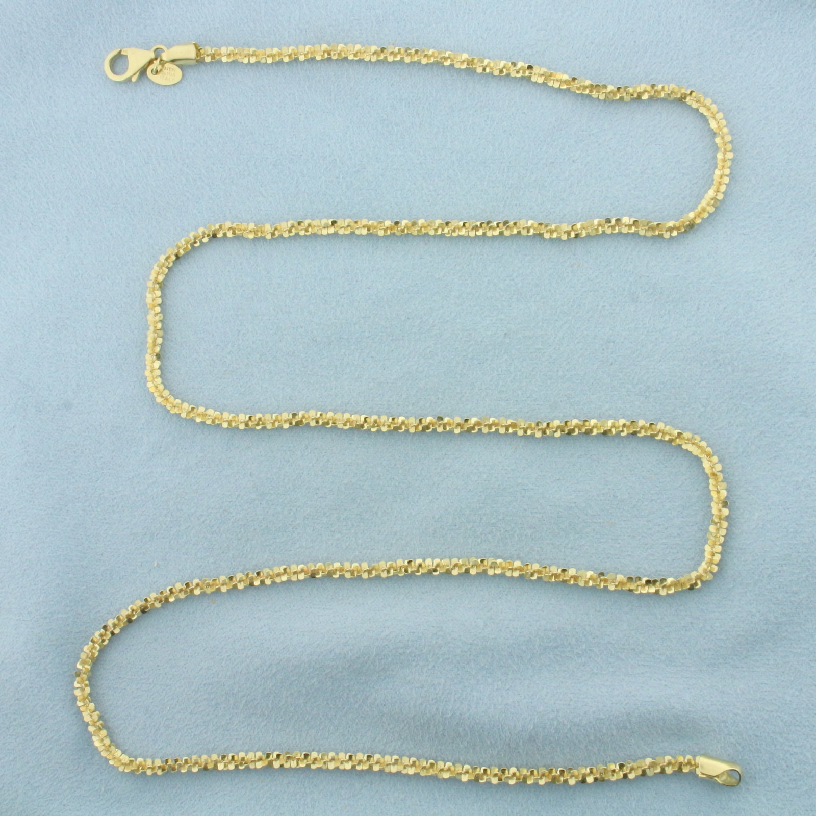 24 Inch Italian Sparkle Tinsel Chain Necklace in 14K Yellow Gold