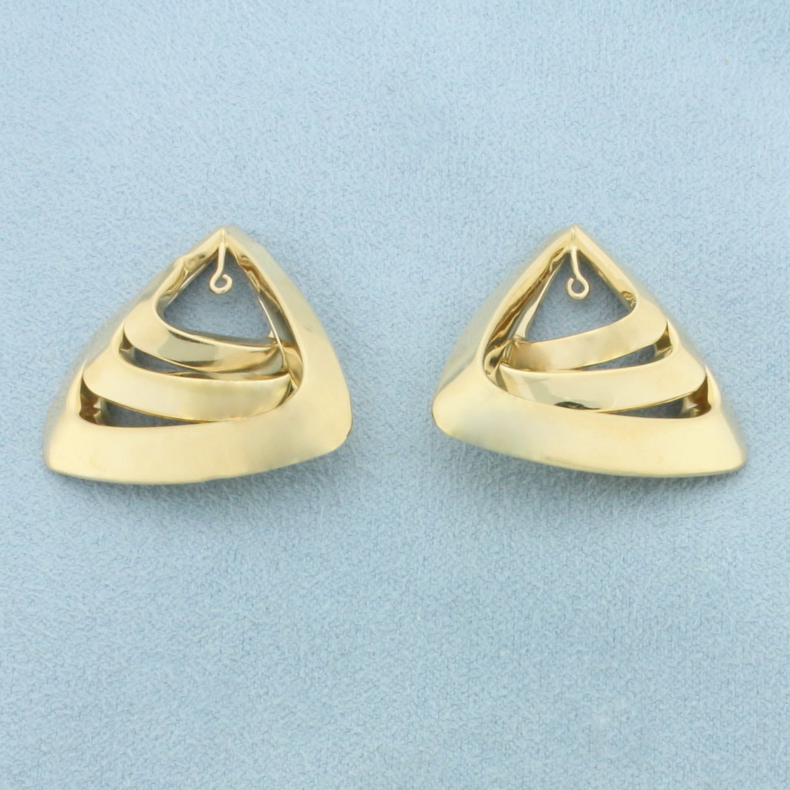 Triangle Stud Earring Jacket Enhancers in 14k Yellow Gold