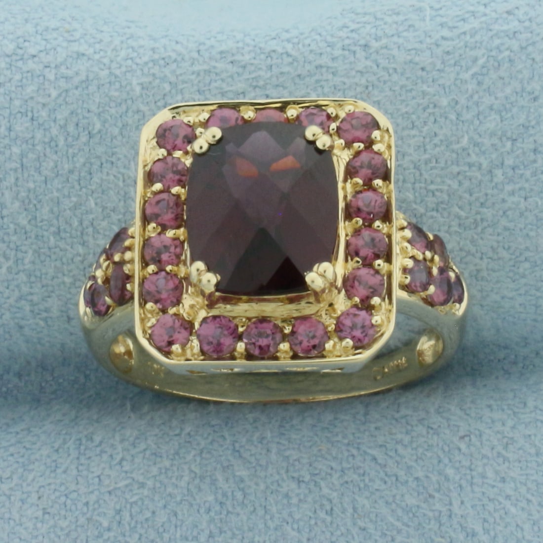 Garnet and Pink Tourmaline Ring in 10k Yellow Gold