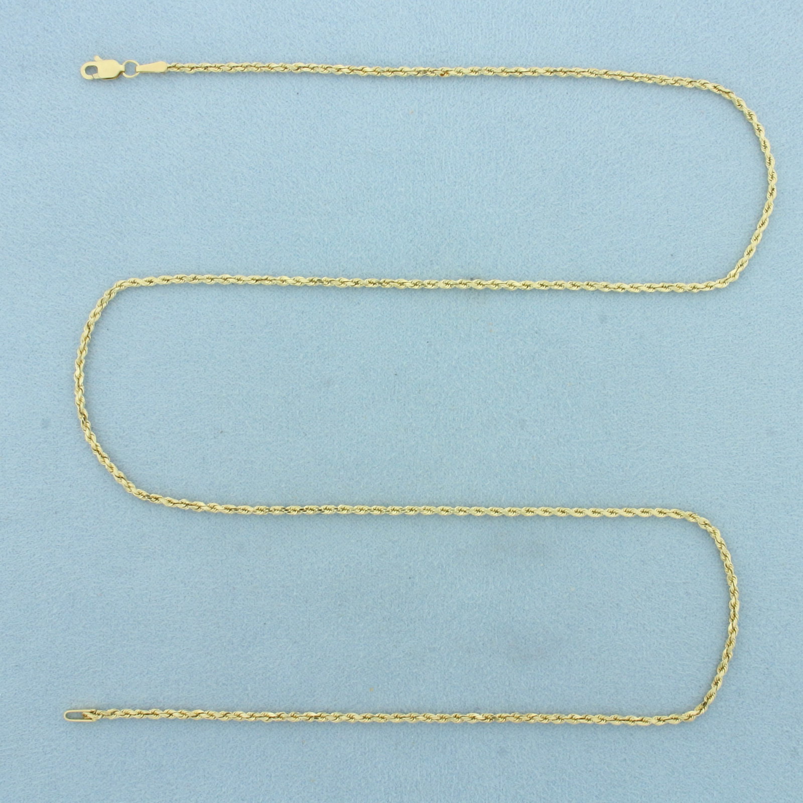22 Inch Rope Link Chain Necklace in 14k Yellow Gold