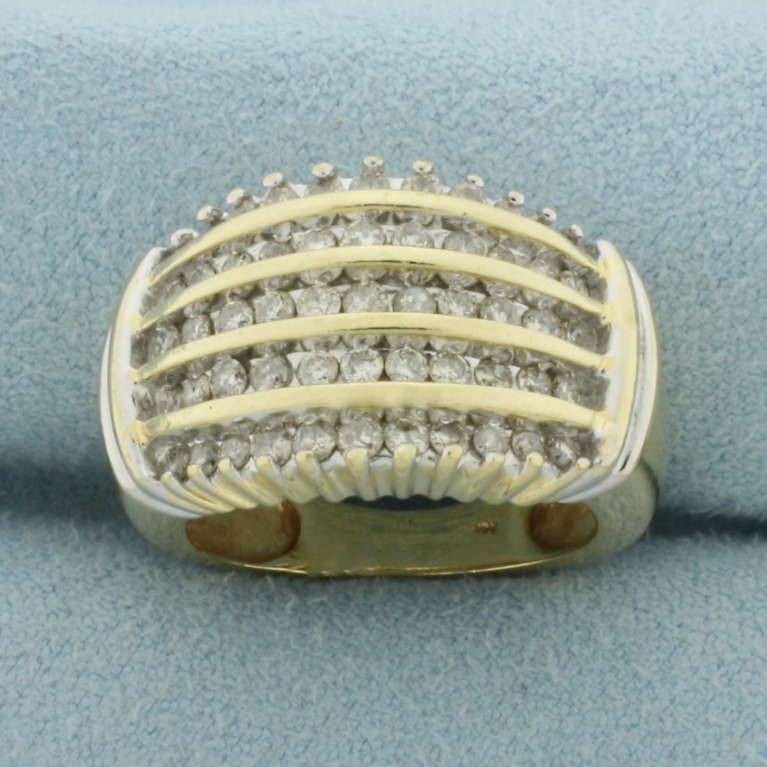 5-Row Diamond Ring in 14k Yellow Gold