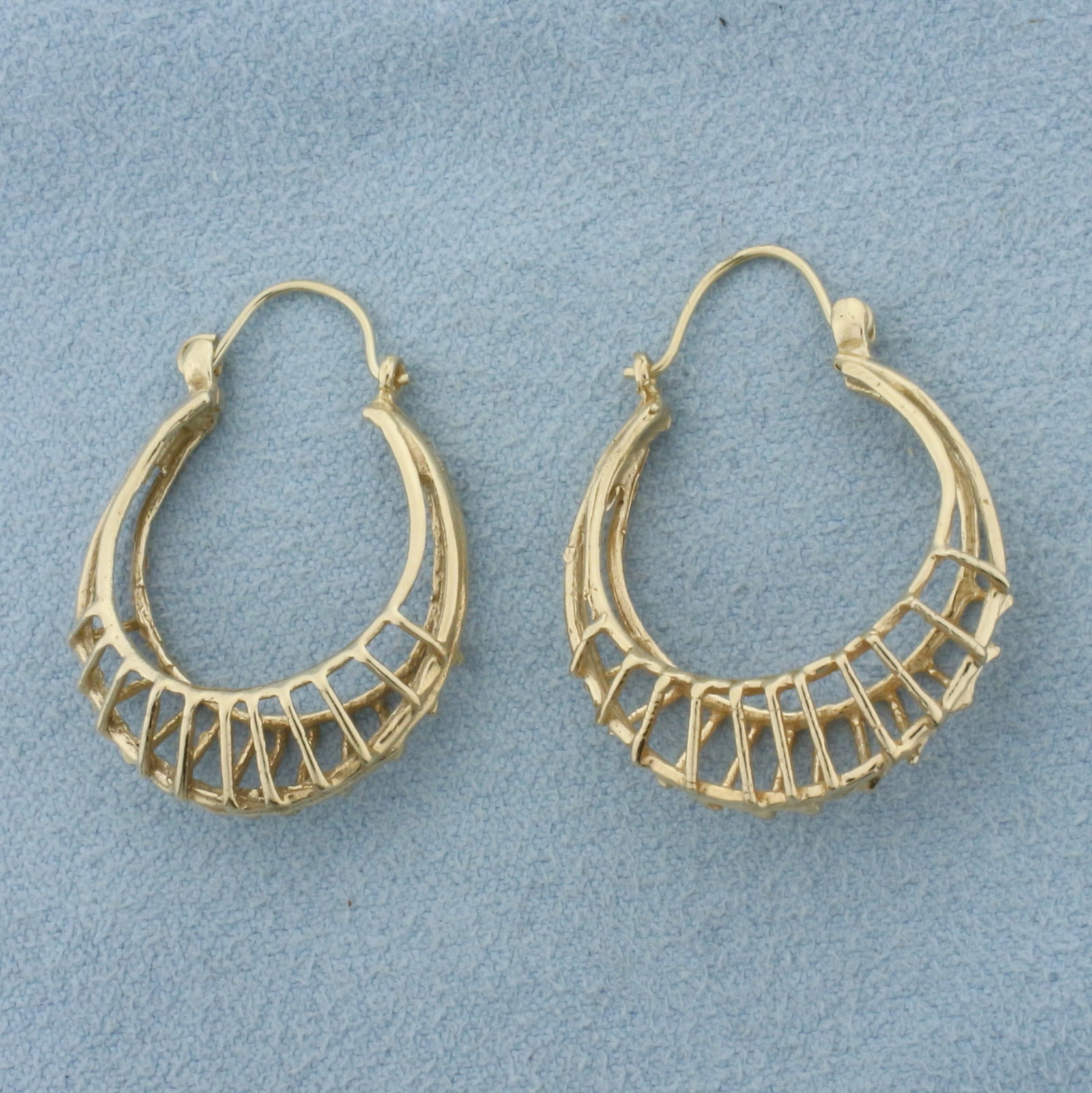 Birdcage Hoop Earrings in 14k Yellow Gold
