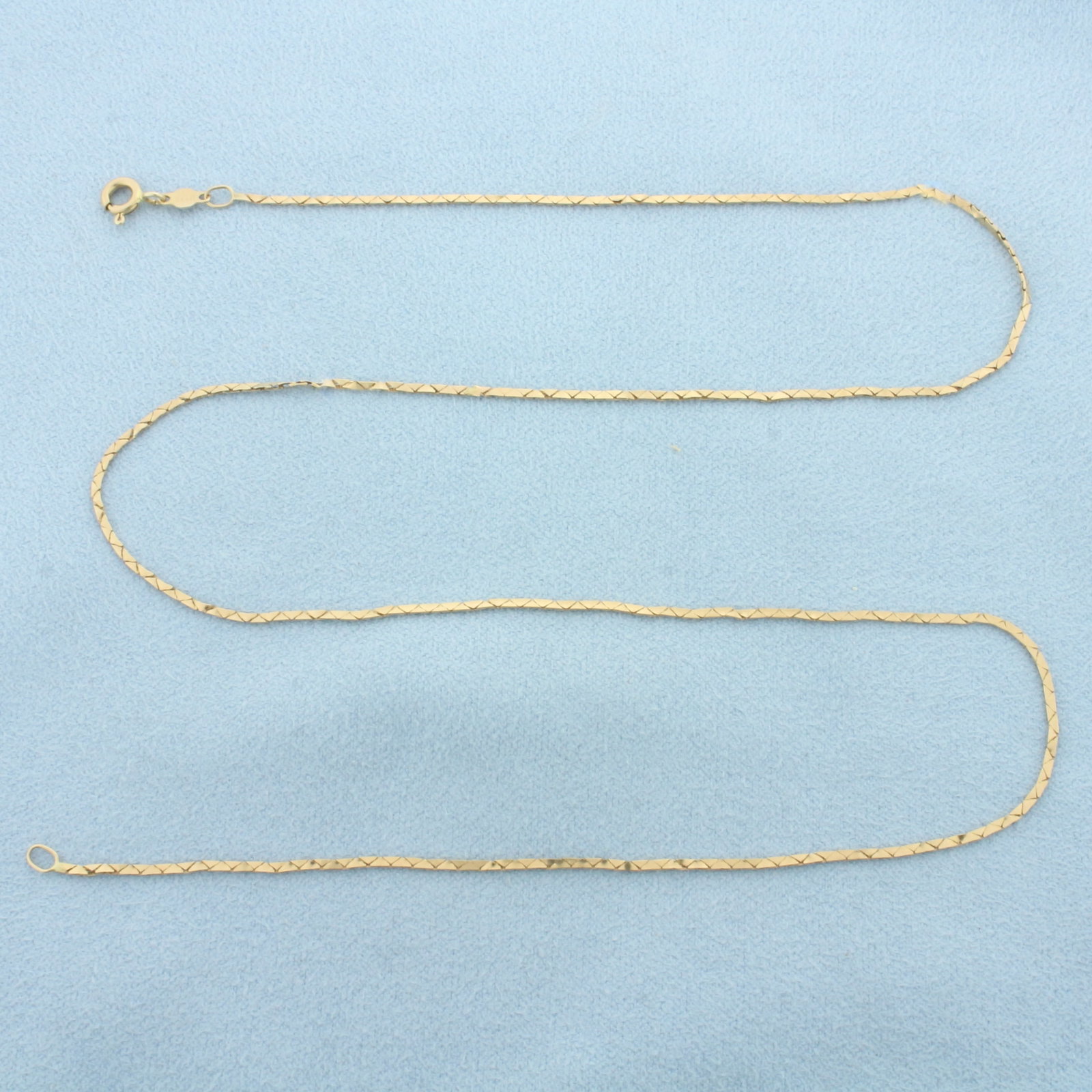 18 Inch Cobra Link Chain Necklace in 14k Yellow Gold