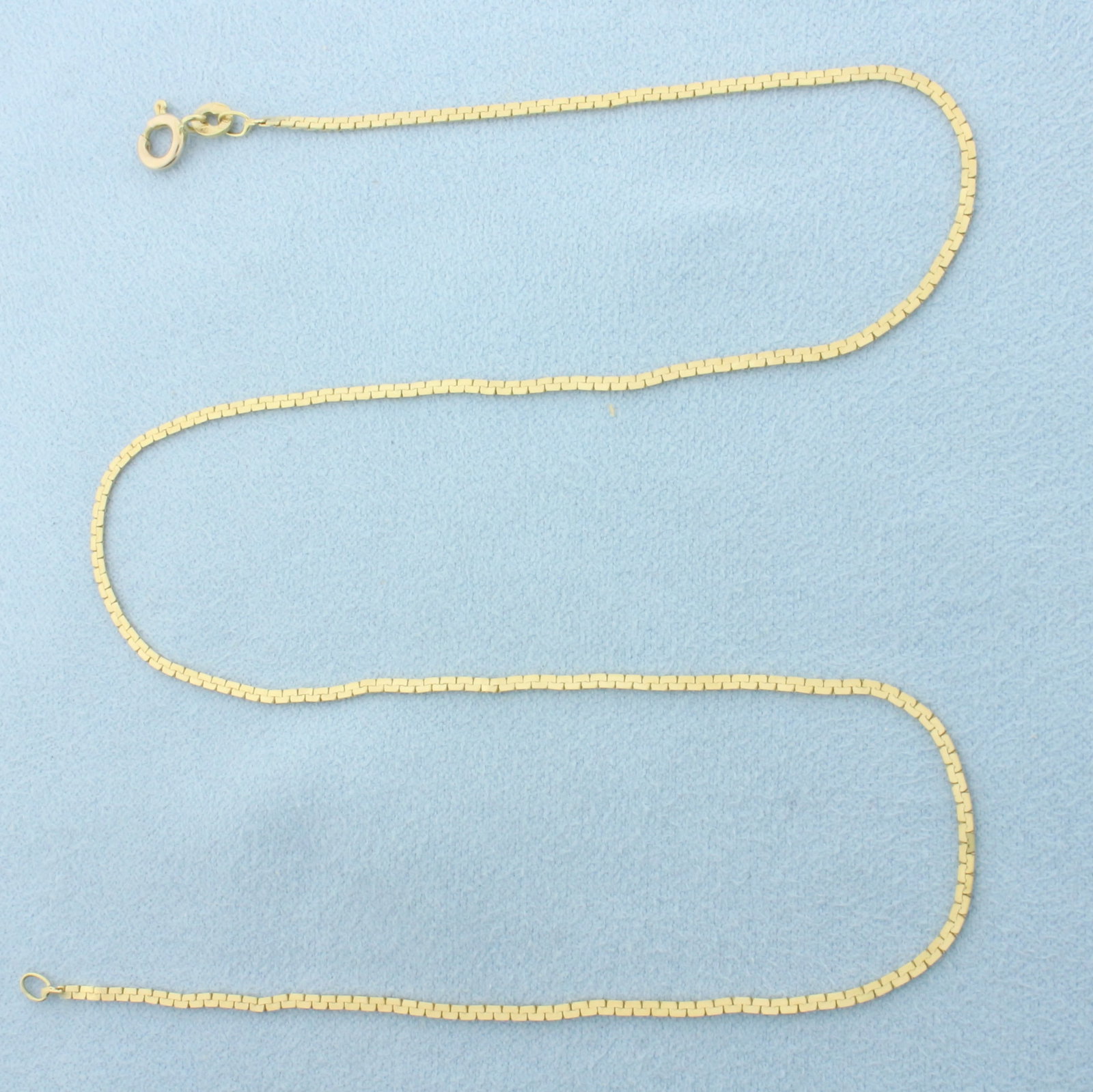 16 Inch Italian Boston Link Chain Necklace in 14k Yellow Gold