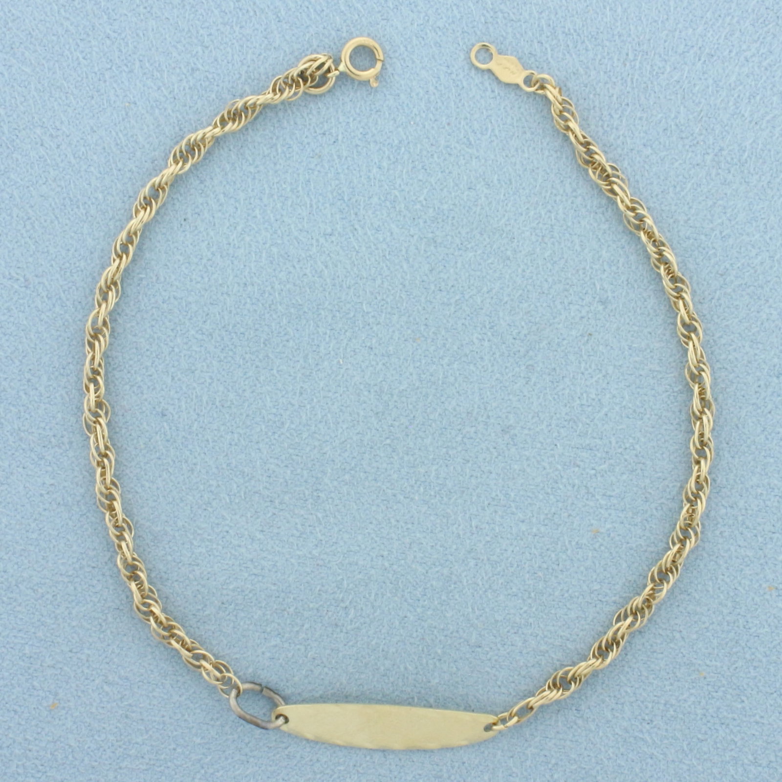 Engravable ID Bracelet in 14k Yellow Gold