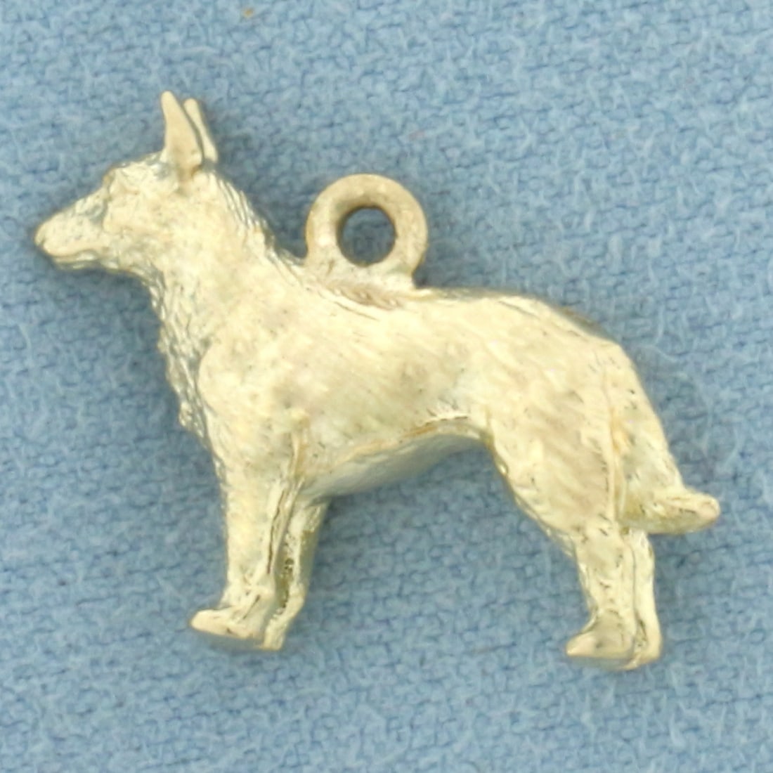 German Shepherd Charm or Pendant in 14k Yellow Gold
