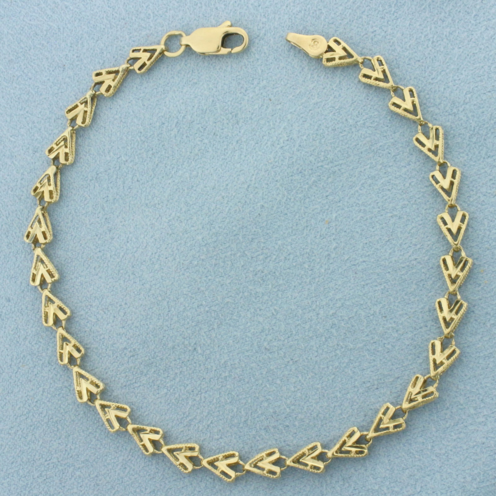 Designer V-Link Bracelet in 14k Yellow Gold