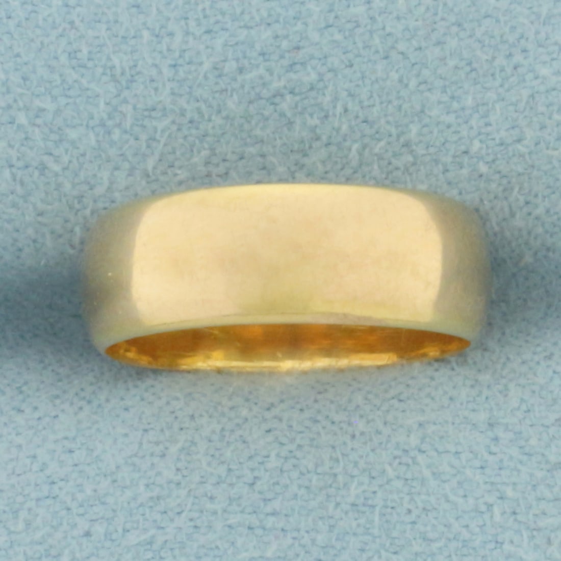 Vintage Half Dome Wedding Band Ring in 18K Yellow Gold