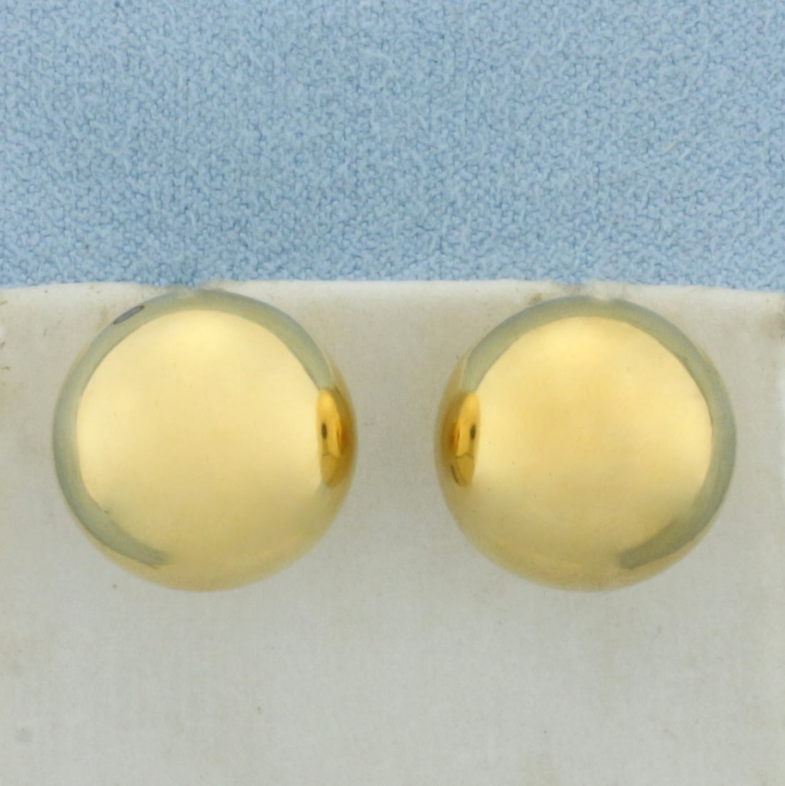 High Polish Button Earrings in 14k Yellow Gold