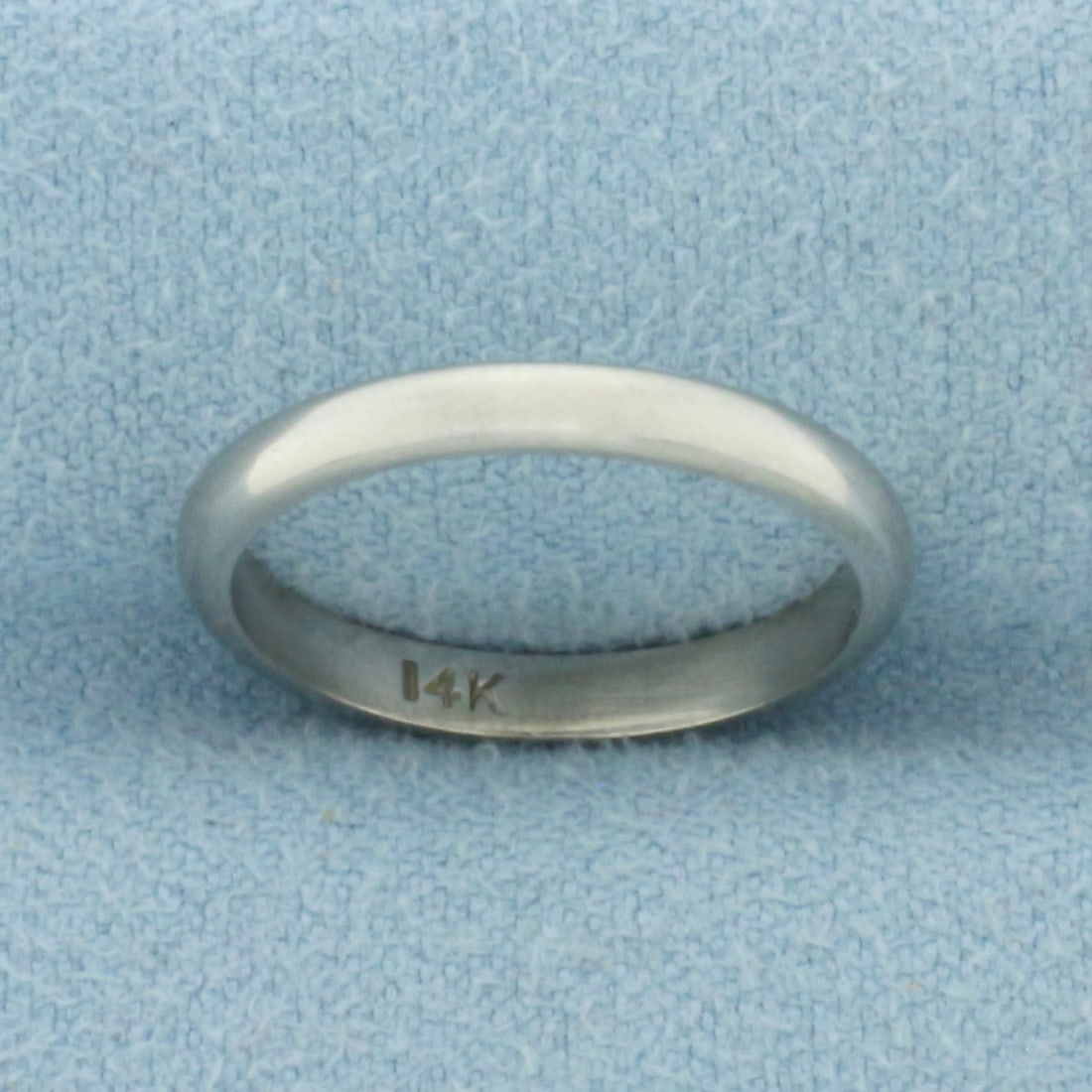 Ladies Half Dome Wedding Band ring in 14k White Gold