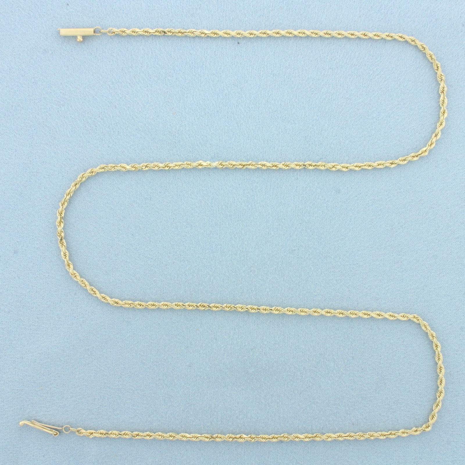20 Inch Italian Rope Link Chain Necklace in 14k Yellow Gold